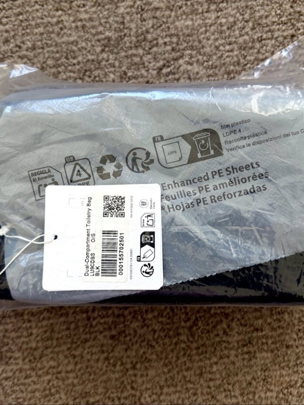 lululemon Dual-Compartment Toiletry Bag Black NWT Sealed LU9CDBS